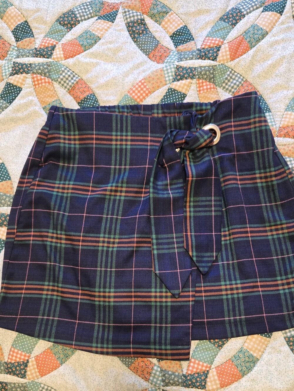 Wild Fable Plaid Skirt With Tie Large